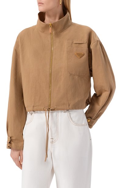 Куртка из хлопка и льна PRADA, арт. P5380/14F5, фото 3