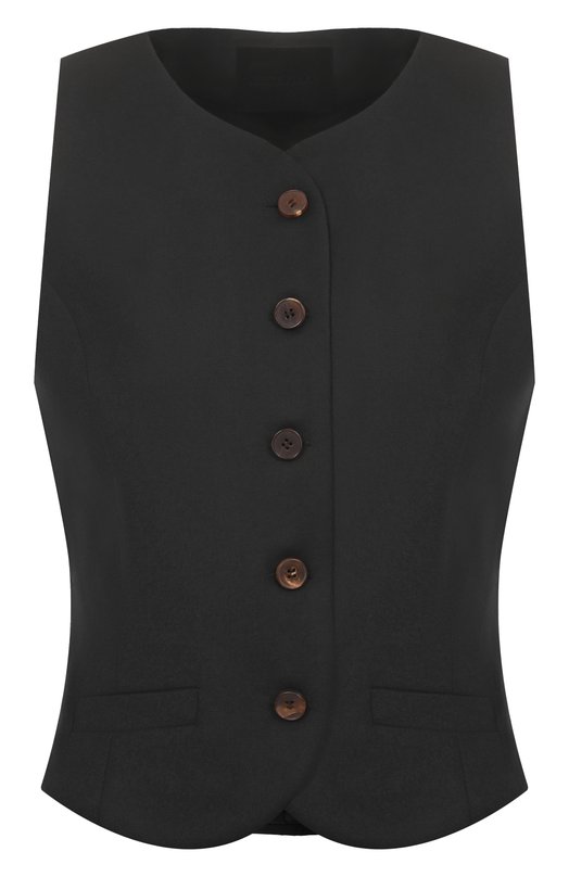 Жилет из кашемира и шелка Lesyanebo LN03H- 411_MAE Чёрный LN03H- 411_MAE