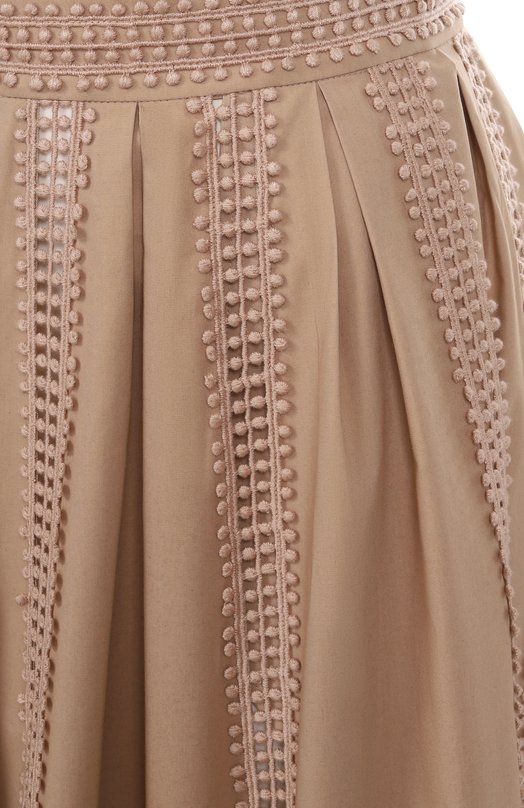 Хлопковая юбка Elie Saab SK139NS25/P0009 Бежевый  SK139NS25/P0009 Фото 6