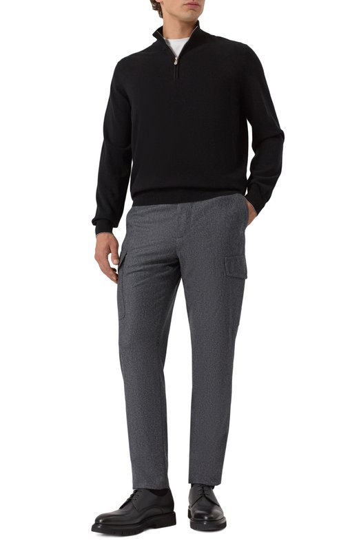 Шерстяные брюки-карго Brunello Cucinelli M038PE1890 Серый  M038PE1890 Фото 2