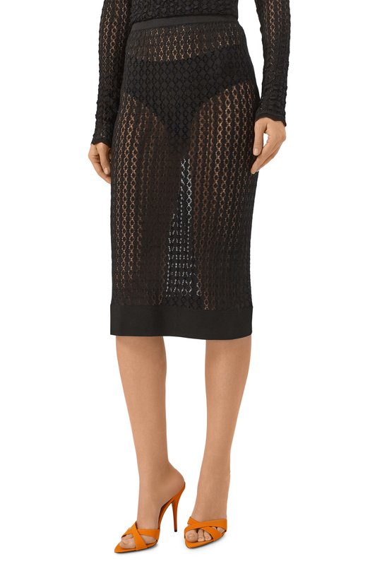 Юбка из вискозы Saint Laurent 806962/Y76VX Чёрный  806962/Y76VX Фото 3