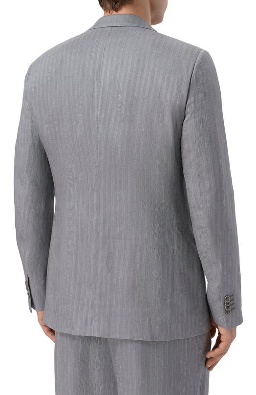 Пиджак из вискозы и льна Giorgio Armani GM000317/TE14464 Серый  GM000317/TE14464 Фото 4