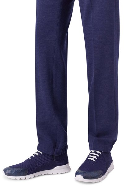 Текстильные кроссовки с отделкой из аллигатора KITON, арт. USSFITSN0134202, фото 3