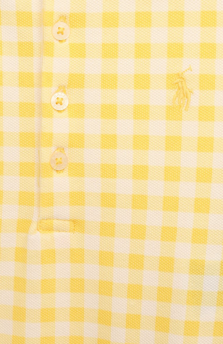 Детское хлопковое платье POLO RALPH LAUREN желтого цвета, арт. 313868759 | Фото 3 (Рукава: Короткие; Материал внешний: Хлопок; Девочки Кросс-КТ: Платье-одежда; Случай: Повседневный; Материал сплава: Проставлено; Драгоценные камни: Проставлено; Нос: Не проставлено; Региональные ограничения белый список (Axapta Mercury): Не проставлено; Ростовка одежда: 12 лет | 152 см, 9 лет | 134 см, 8 лет | 128 см, 13 - 15 лет | 158 см)