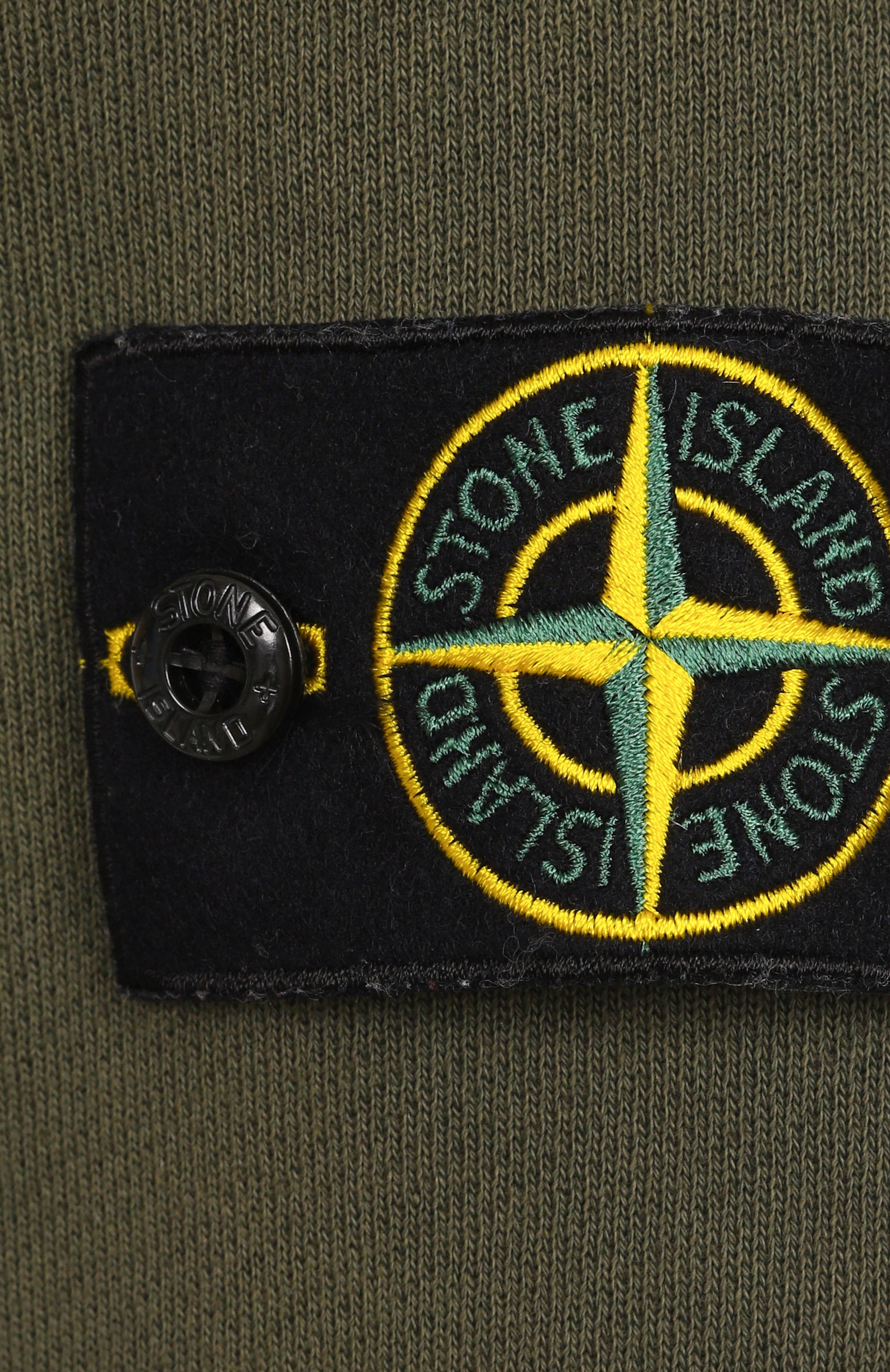 Хлопковое худи STONE ISLAND хаки цвета по цене 61400 руб., арт. 811561041, фото 6 Хлопковое худи STONE ISLAND, арт. 811561041, фото 6