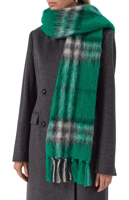 Шерстяной шарф Burberry 8112968 Зелёный  8112968 Фото 2
