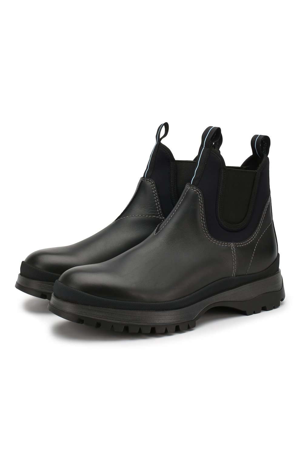 Однотонные кожаные челси PRADA черного цвета по цене 56000 руб., арт. 4T3338-3V72-F0002, фото 1 Однотонные кожаные челси PRADA, арт. 4T3338-3V72-F0002, фото 1