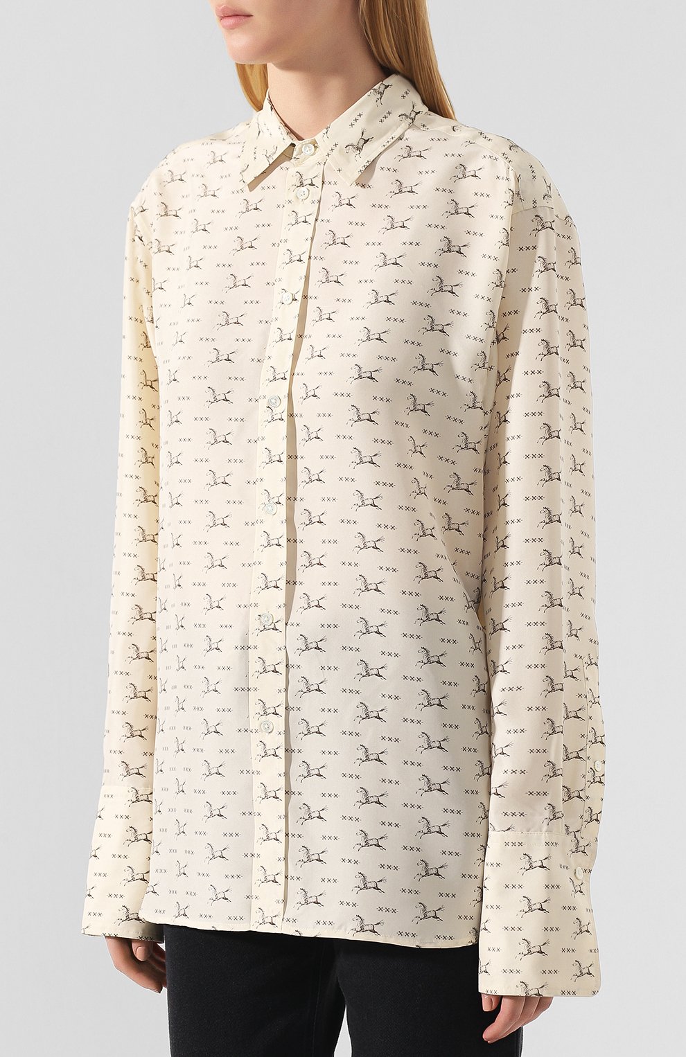Шелковая рубашка POLO RALPH LAUREN бежевого цвета по цене 21950 руб., арт. 211753146, фото 3 Шелковая рубашка POLO RALPH LAUREN, арт. 211753146, фото 3