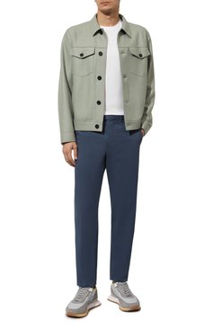 Мужские брюки из хлопка и кашемира ZEGNA синего цвета, арт. 729F00A7/77TB12 | Фото 2 (Материал внешний: Хлопок; Драгоценные камни: Проставлено; Длина (брюки, джинсы): Стандартные; Материал сплава: Проставлено; Случай: Повседневный; Силуэт М (брюки): Чиносы; Стили: Кэжуэл)