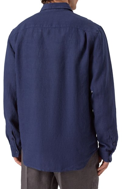 Льняная рубашка MVST темно-синего цвета по цене 61550 руб., арт. G031/3626, фото 4 Льняная рубашка MVST, арт. G031/3626, фото 4