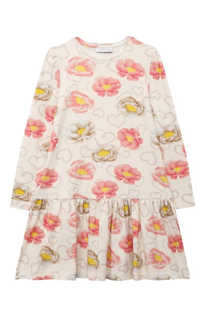 Хлопковое платье MONNALISA кремового цвета по цене 16065 руб., арт. 11B923NP, фото 1 Хлопковое платье MONNALISA, арт. 11B923NP, фото 1