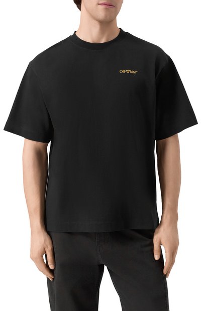 Хлопковая футболка OFF-WHITE, арт. 0MAA120S25JER00D, фото 3