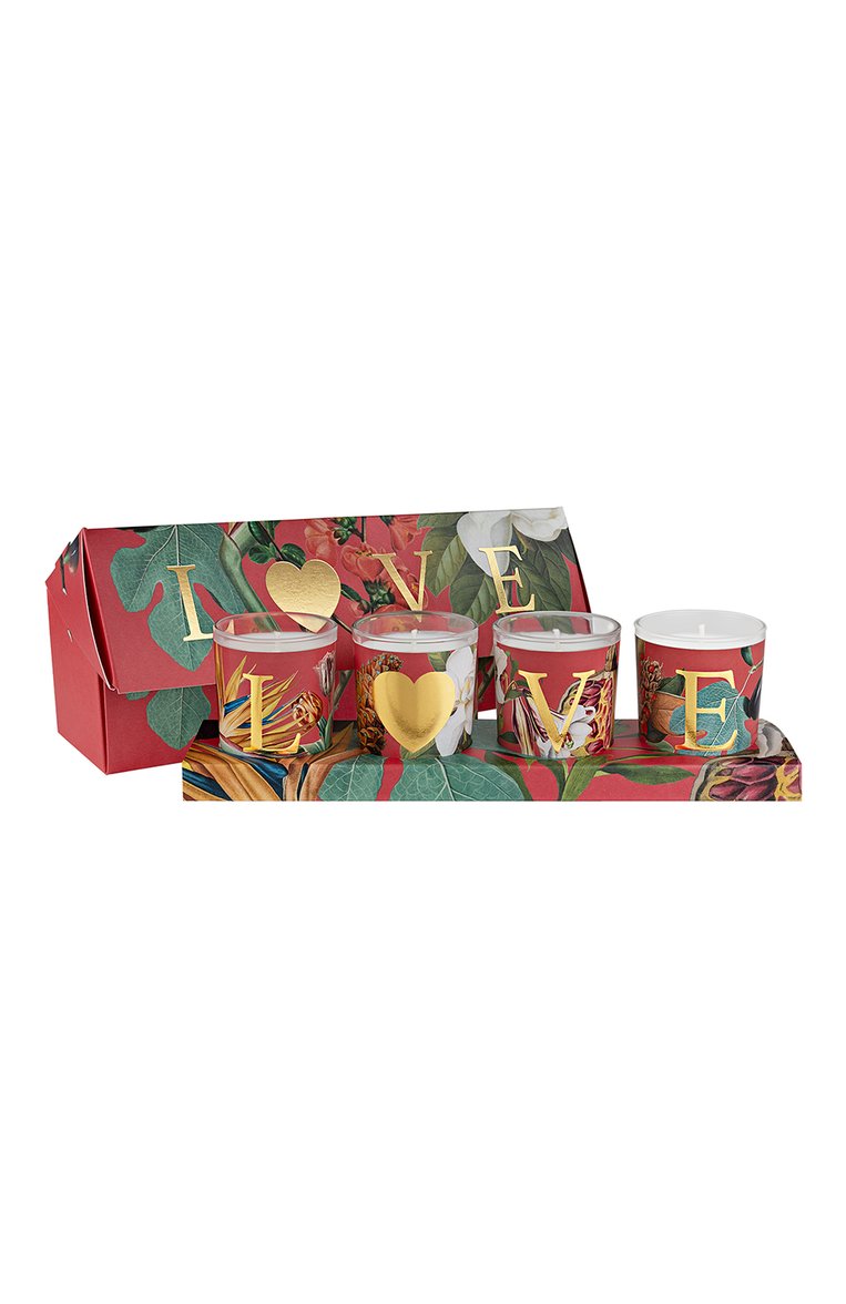 Набор ароматических свечей love (4x70g) PERNICI бесцветного цвета, арт. 8001962088640 | Фото 1 (Региональные ограничения белый список (Axapta Mercury): Не проставлено; Нос: Не проставлено; Ограничения доставки: fragile-2, flammable)