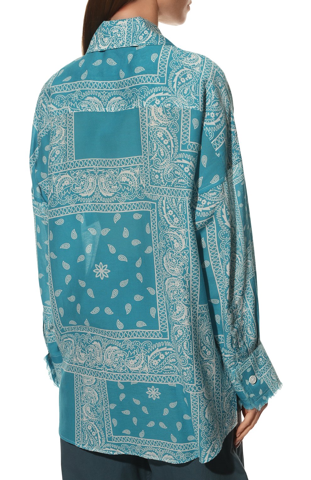 Рубашка из хлопка и шелка DESTIN, арт. D5S2/AMI BUTT0N BANDANA PATCH, фото 4