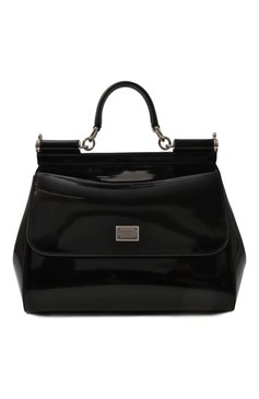 Женская сумка sicily medium DOLCE & GABBANA черного цвета, арт. BB6002/AI413 | Фото 1 (Ремень/цепочка: На ремешке; Размер: medium; Материал сплава: Проставлено; Материал: Натуральная кожа; Драгоценные камни: Проставлено)