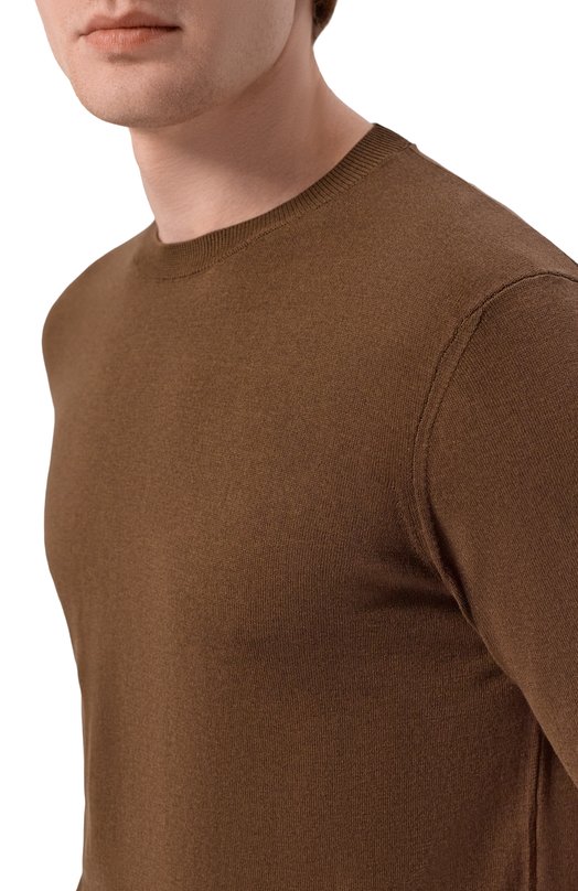 Джемпер из шелка и хлопка Andrea Campagna M5425-1033 Коричневый  M5425-1033 Фото 5