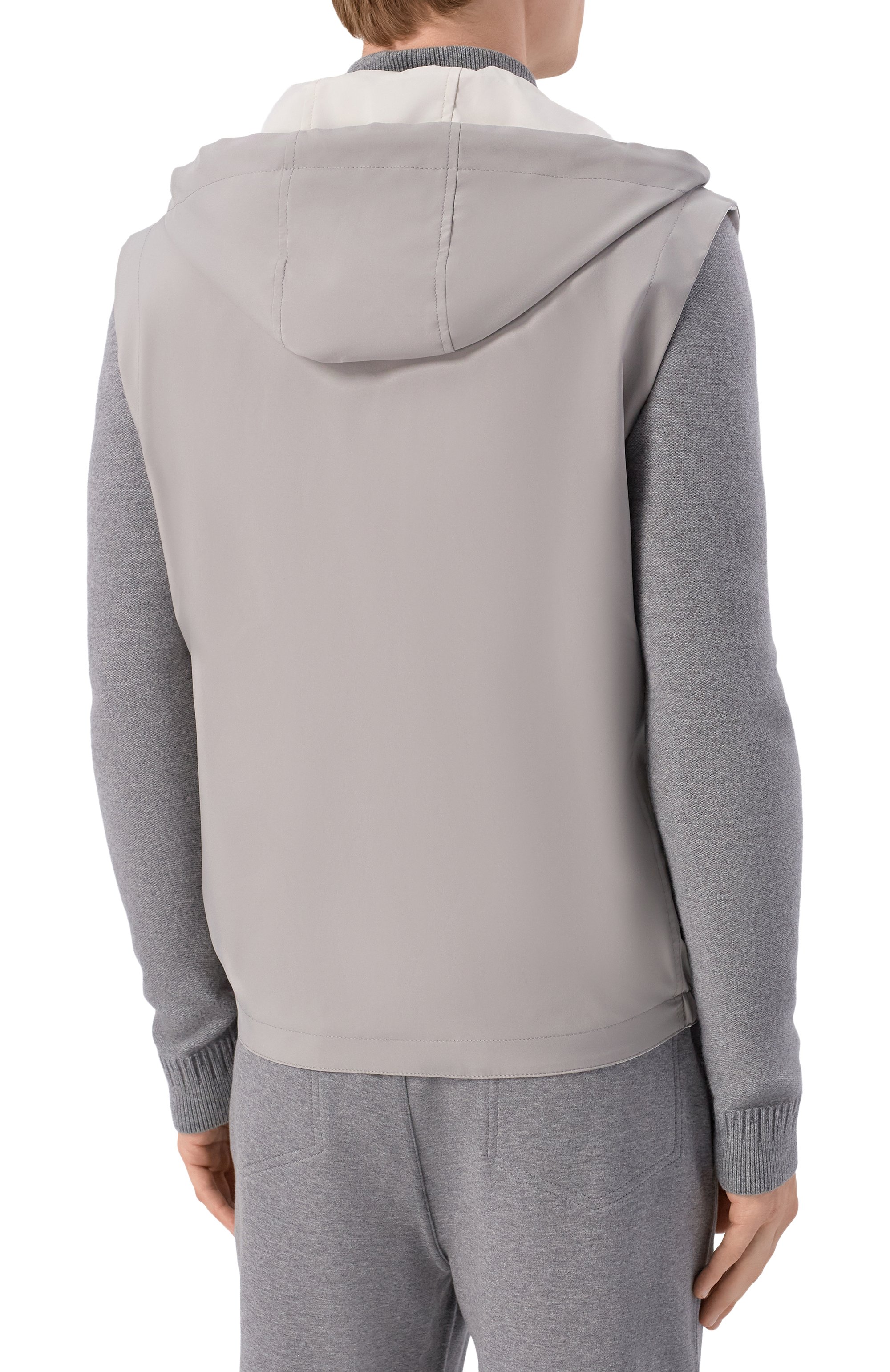 Двусторонний жилет ANDREA CAMPAGNA серого цвета по цене 124000 руб., арт. M0D=RICK/AMEDE0, фото 4 Двусторонний жилет ANDREA CAMPAGNA, арт. M0D=RICK/AMEDE0, фото 4