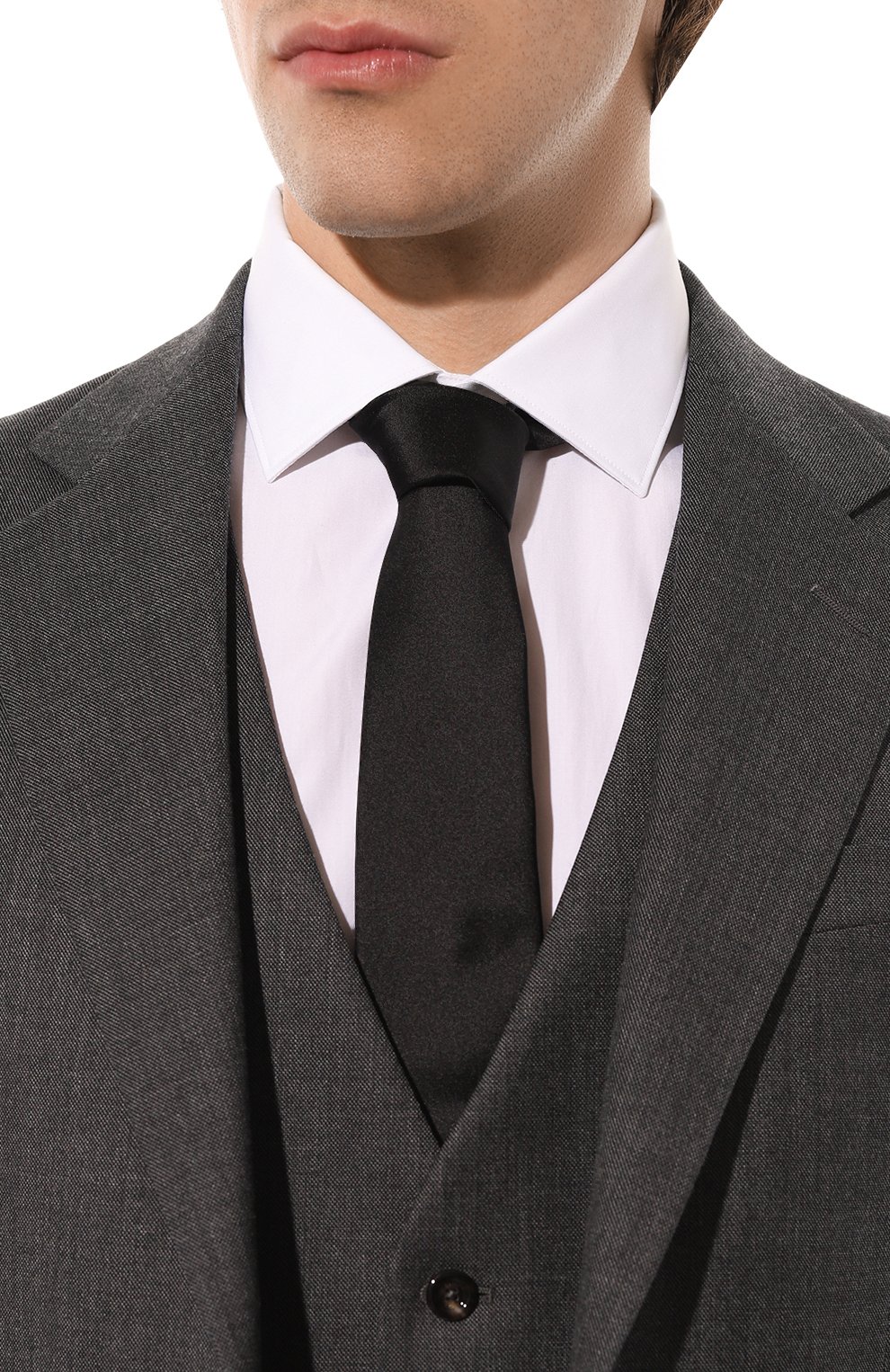 Шелковый галстук ZEGNA черного цвета по цене 22700 руб., арт. 1P7-E8D60T, фото 2 Шелковый галстук ZEGNA, арт. 1P7-E8D60T, фото 2