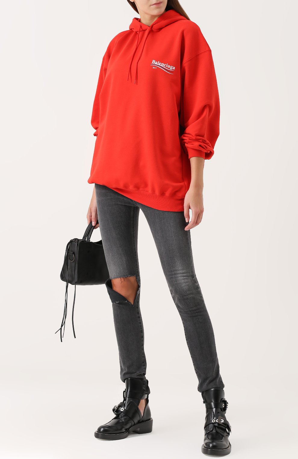 Кожаные ботинки creepers с ремешками BALENCIAGA, арт. 477196/WART0, фото 2