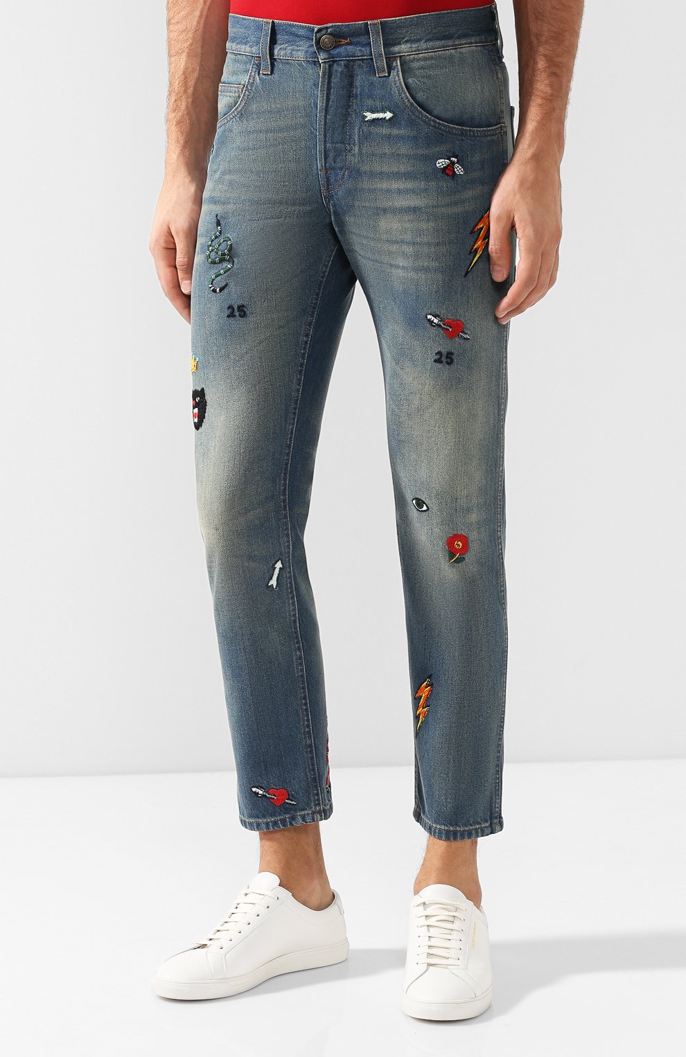 Джинсы прямого кроя с нашивками GUCCI, арт. 408637/XD836, фото 3