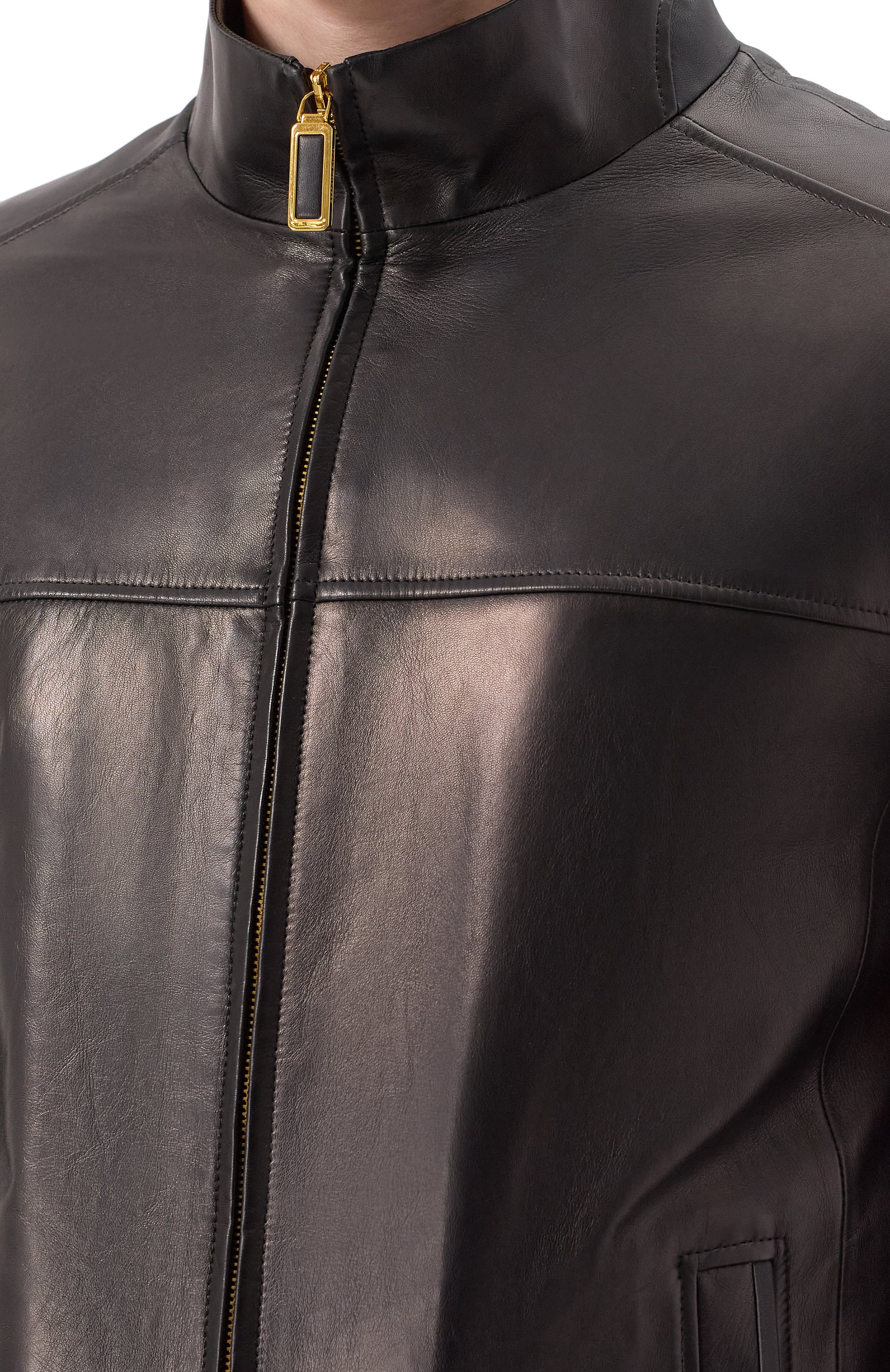 Кожаный бомбер STEFANO RICCI черного цвета по цене 782000 руб., арт. M7J4300060/NPGLLU, фото 5 Кожаный бомбер STEFANO RICCI, арт. M7J4300060/NPGLLU, фото 5