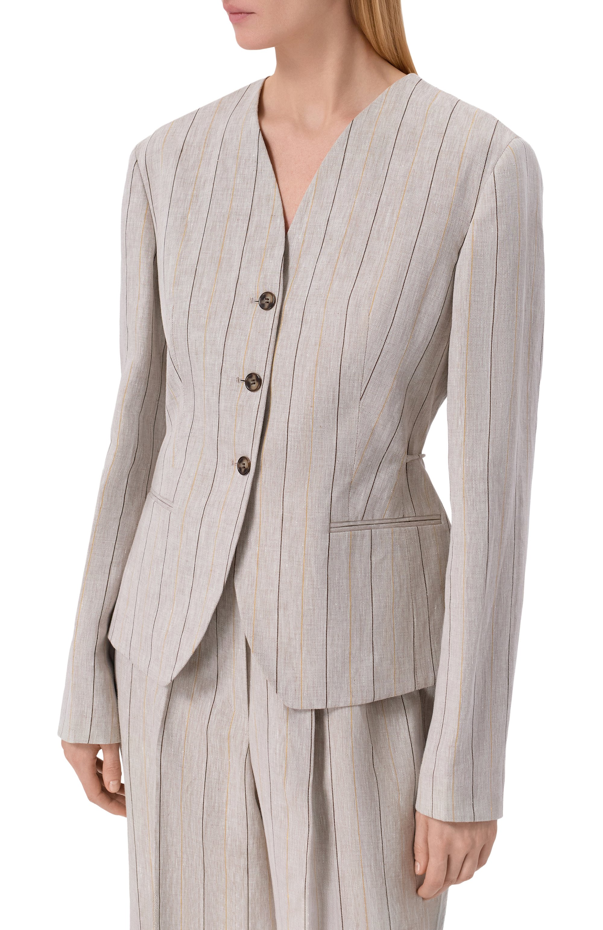 Льняной жакет 12 STOREEZ, арт. 137435, фото 3