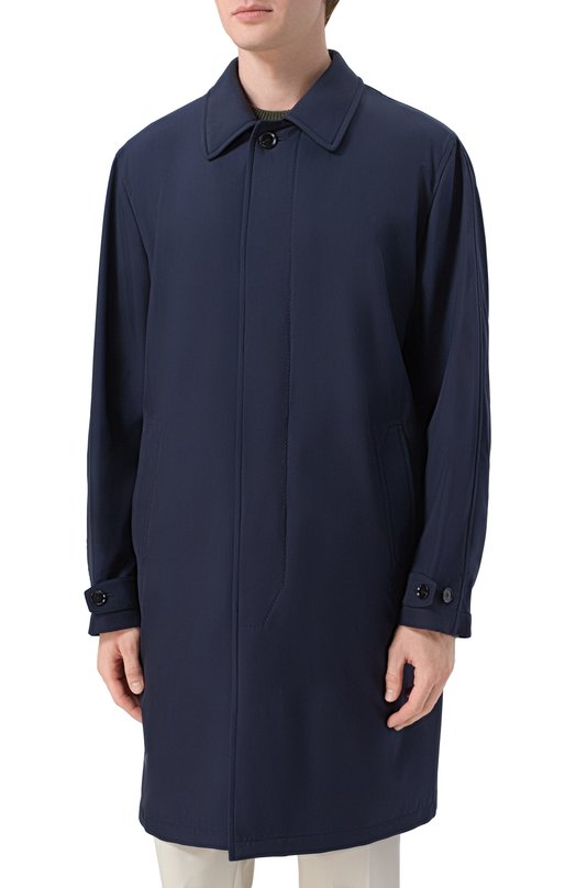 Шелковый плащ Brioni S0S60L/PD402 Синий  S0S60L/PD402 Фото 3