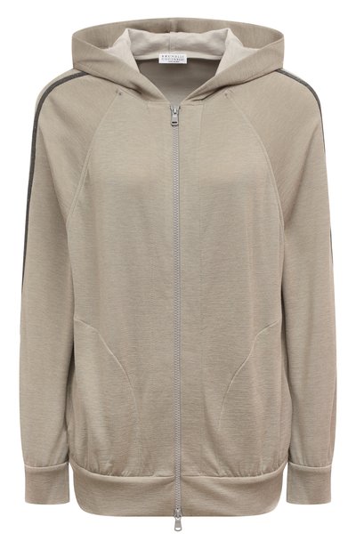 Женский толстовка из хлопка и шелка BRUNELLO CUCINELLI, арт. MD828B1342