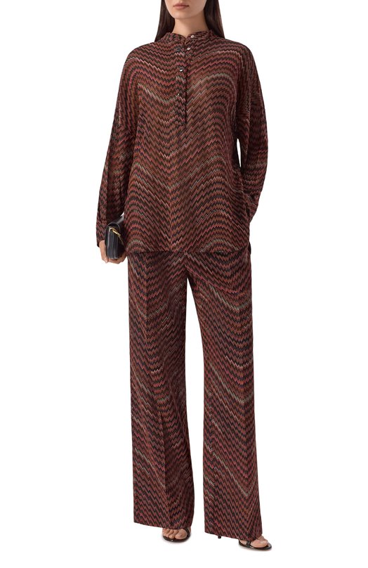 Брюки из вискозы и хлопка Missoni DS25WI00/BC005D Коричневый  DS25WI00/BC005D Фото 2