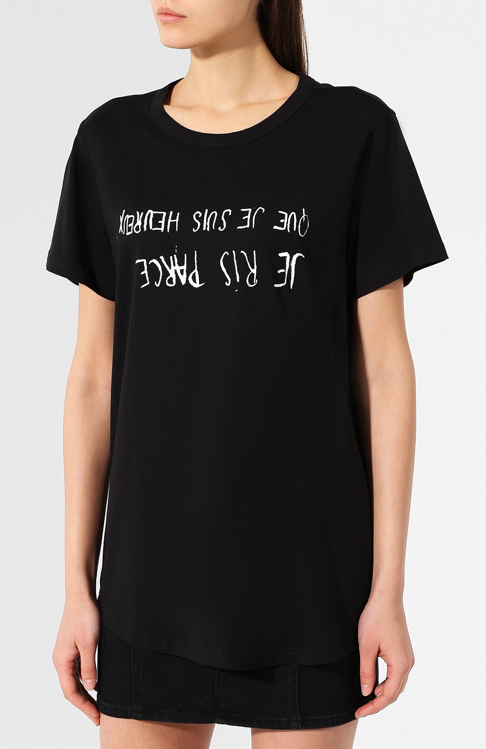 Хлопковая футболка ANN DEMEULEMEESTER черного цвета по цене 16000 руб., арт. 1901-3967-228-099, фото 3 Хлопковая футболка ANN DEMEULEMEESTER, арт. 1901-3967-228-099, фото 3