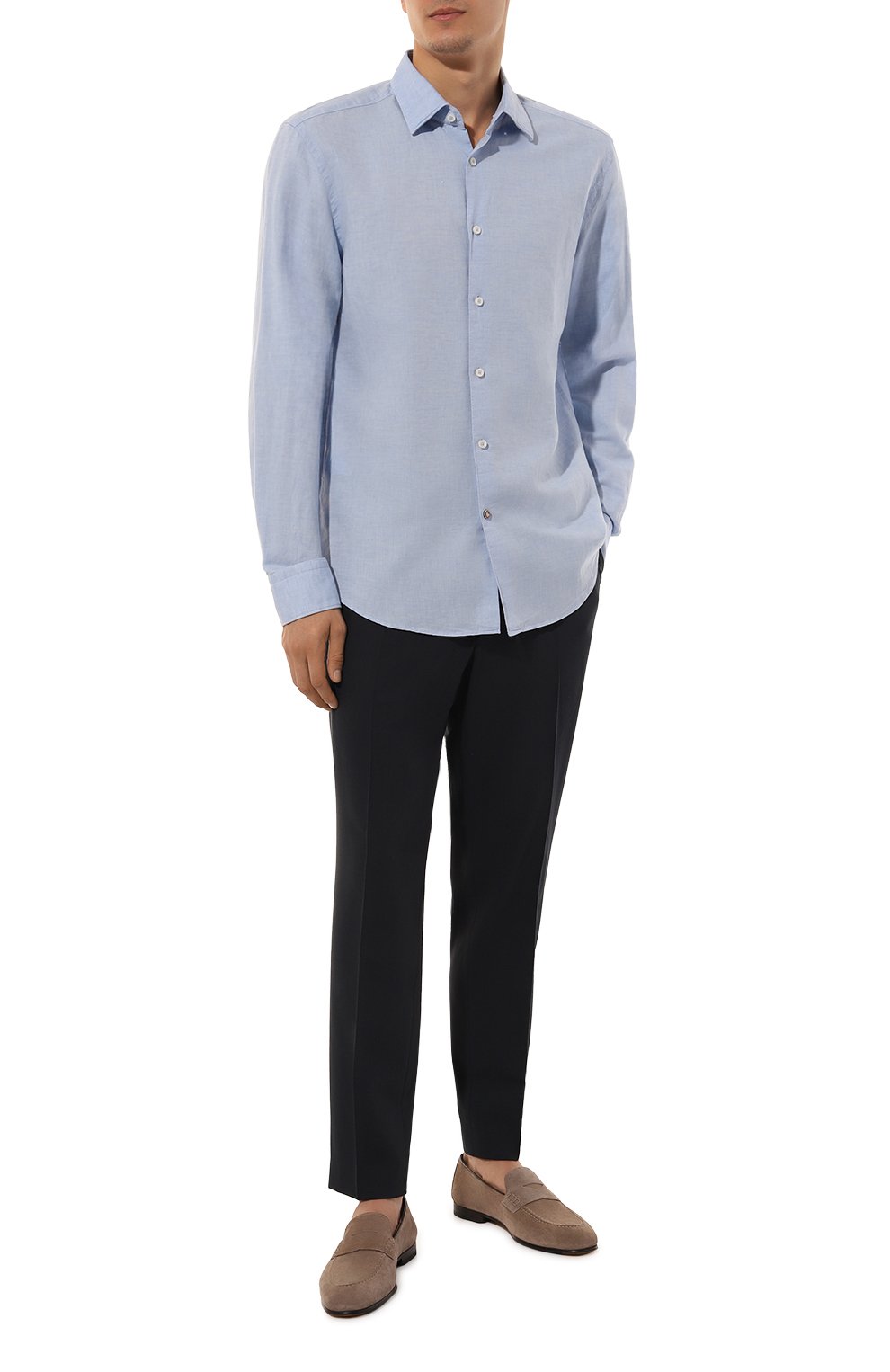 Брюки BOSS темно-синего цвета по цене 21300 руб., арт. 50521052, фото 2 Брюки BOSS, арт. 50521052, фото 2