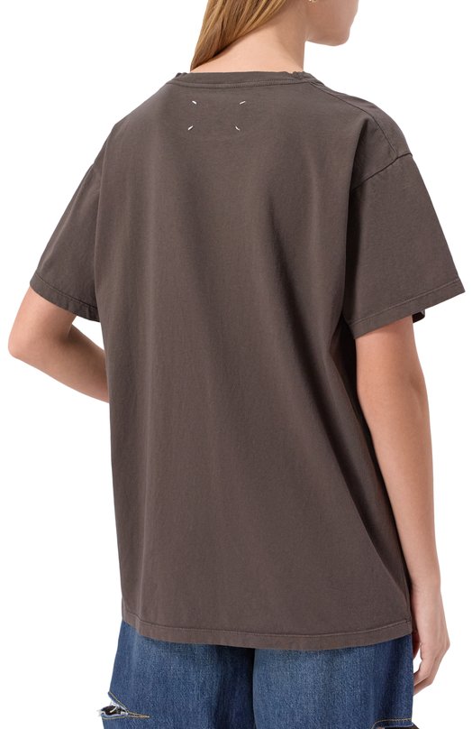 Хлопковая футболка Maison Margiela S29GC0307/S24575 Коричневый  S29GC0307/S24575 Фото 4