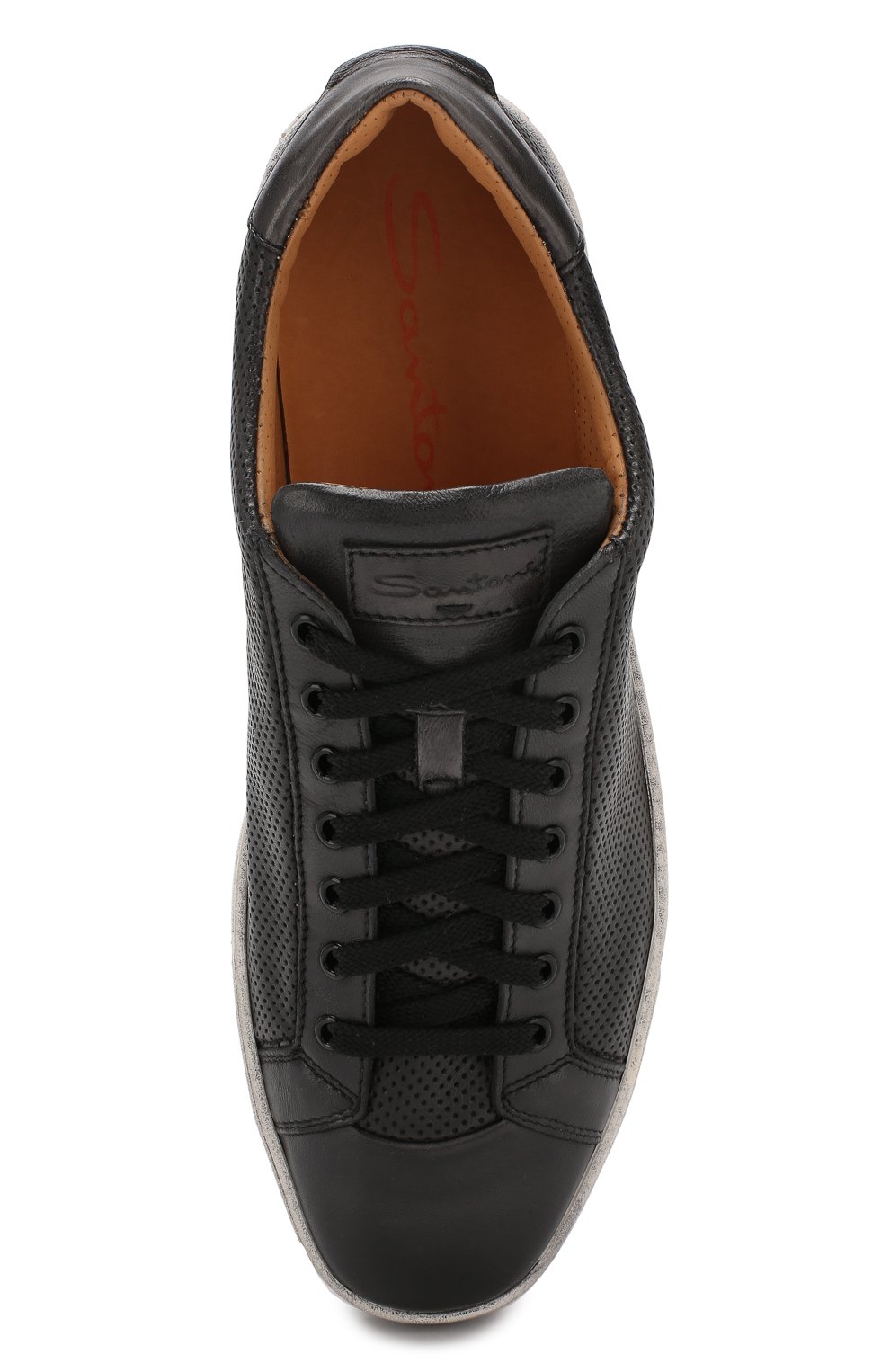 Кожаные кеды SANTONI темно-серого цвета по цене 56450 руб., арт. MBGL21066SP0MFG0G62, фото 5 Кожаные кеды SANTONI, арт. MBGL21066SP0MFG0G62, фото 5