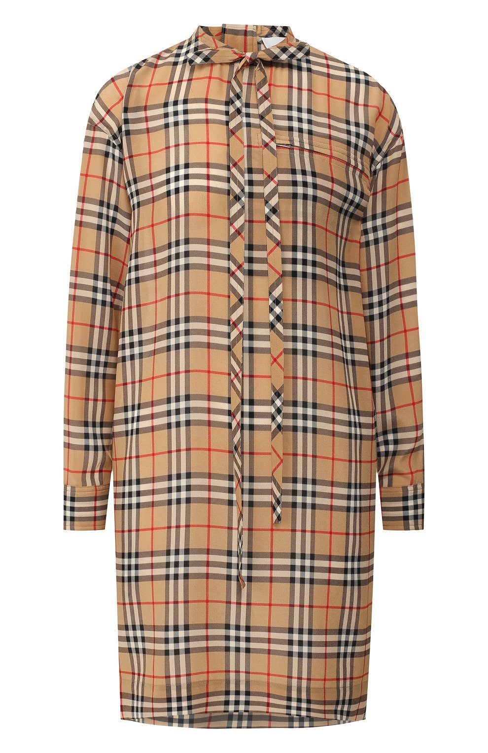 Шелковое платье BURBERRY бежевого цвета по цене 148500 руб., арт. 8014299, фото 1 Шелковое платье BURBERRY, арт. 8014299, фото 1