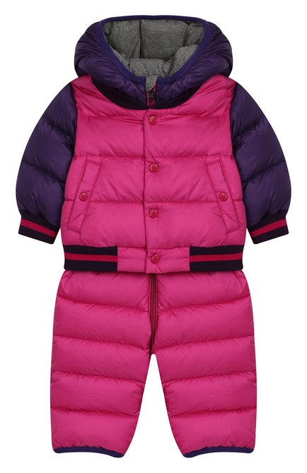 Детский пуховый комбинезон MONCLER ENFANT фуксия цвета, арт. E2-951-14351-85-53227/3M-18M | Фото 1 (Статус проверки: Проверена категория, Проверено; Рукава: Длинные; Кросс-КТ НВ: Верхняя одежда-одежда; Материал утеплителя: Пух и перо; Материал внешний: Синтетический материал; Материал подклада: Хлопок; Ростовка одежда: 12 мес | 80 см, 6 мес | 68 см, 9 мес | 74 см)