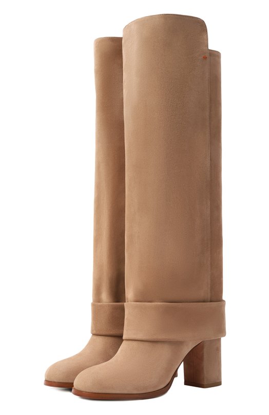 Замшевые сапоги Santoni WSNG71934HI2NIES Бежевый WSNG71934HI2NIES