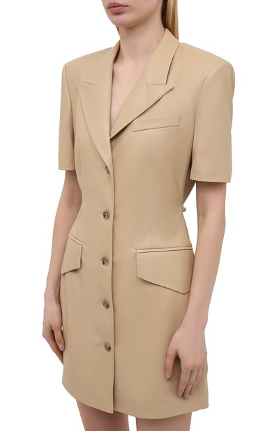 Платье из экокожи NANUSHKA кремового цвета по цене 84100 руб., арт. ANC0_BUTTER_VEGAN LEATHER, фото 3 Платье из экокожи NANUSHKA, арт. ANC0_BUTTER_VEGAN LEATHER, фото 3