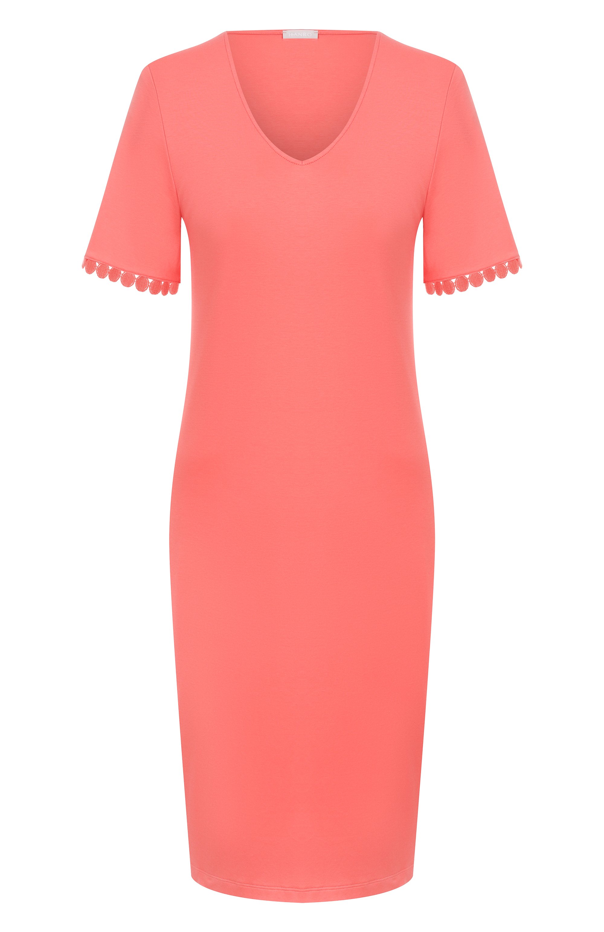 Хлопковая сорочка HANRO кораллового цвета по цене 22370 руб., арт. 074932, фото 1 Хлопковая сорочка HANRO, арт. 074932, фото 1