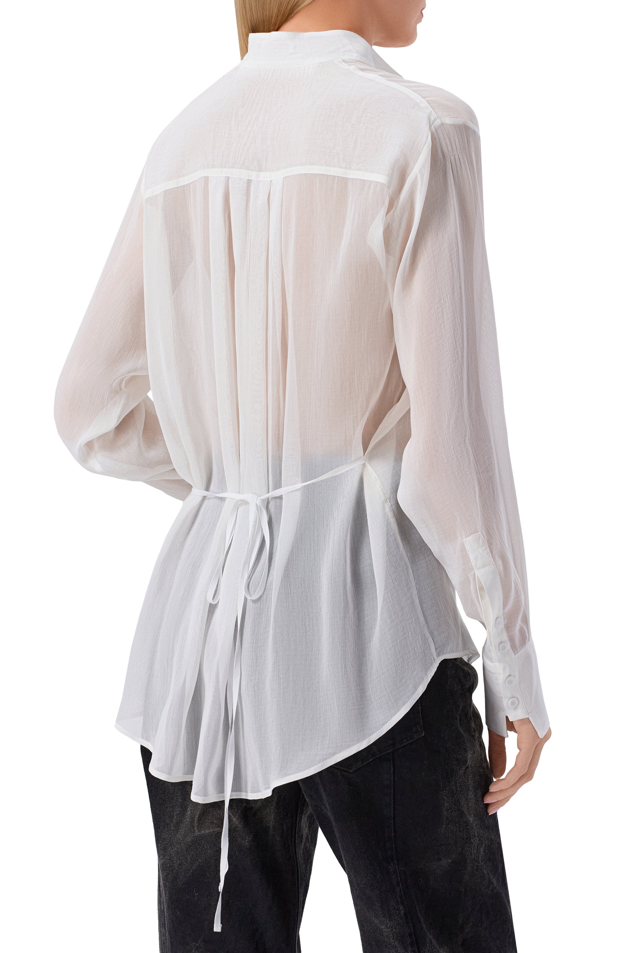 Блузка из хлопка и шелка ISABEL BENENATO, арт. DW81S26, фото 4