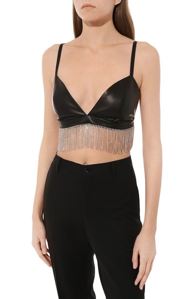 Кожаный бра-топ с отделкой стразами BATS, арт. T_022_1000, фото 3