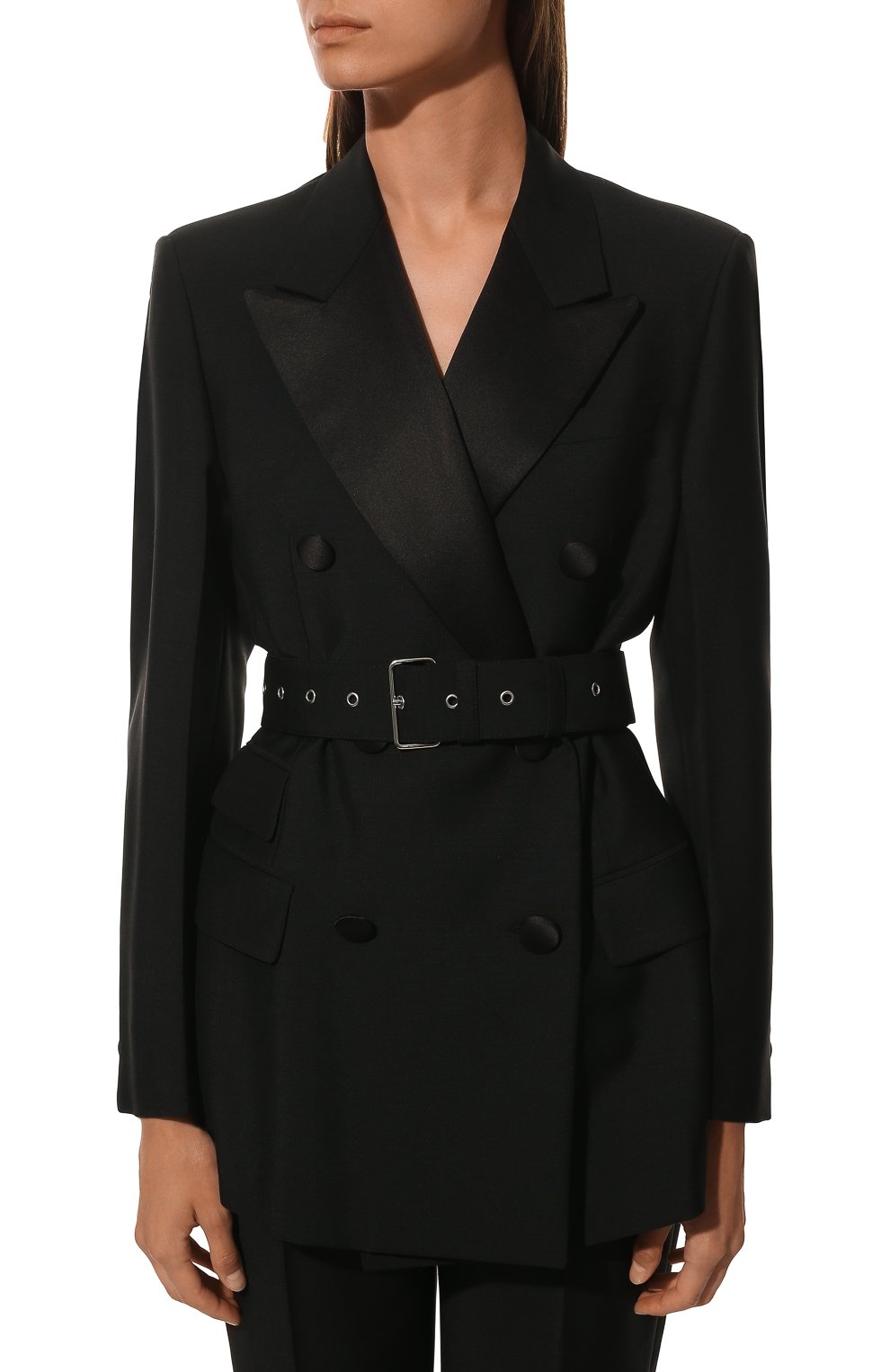 Двубортный жакет PRADA черного цвета по цене 400000 руб., арт. P561IH-1YB8-F0806-202, фото 3 Двубортный жакет PRADA, арт. P561IH-1YB8-F0806-202, фото 3