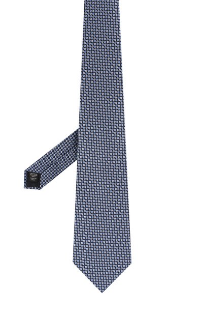 Шелковый галстук с узором ZEGNA голубого цвета по цене 18350 руб., арт. Z3W06/1XW, фото 2 Шелковый галстук с узором ZEGNA, арт. Z3W06/1XW, фото 2