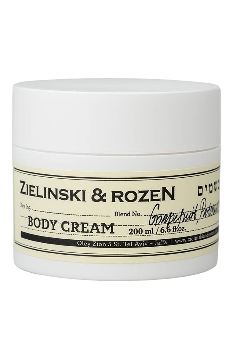 Крем для тела в банке грейпфрут, пачули, белая роза (200ml) ZIELINSKI&ROZEN бесцветного цвета, арт. 7290116443348 | Фото 1 (Нос: Не проставлено; Региональные ограничения белый список (Axapta Mercury): Не проставлено; Назначение: Для тела; Тип продукта: Кремы; Косметика кросс-кт: Уход У)