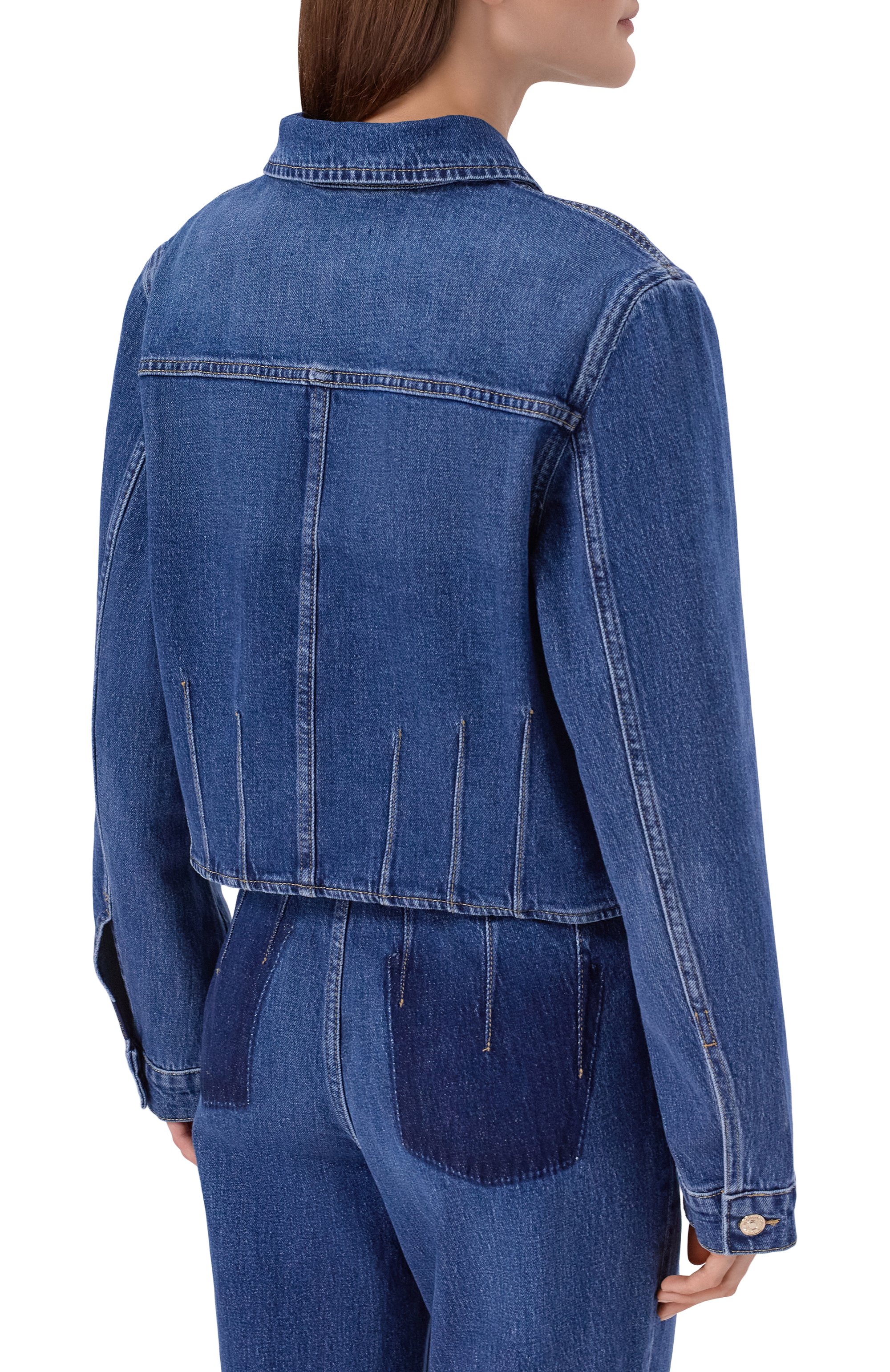 Джинсовая куртка 7 FOR ALL MANKIND синего цвета по цене 38100 руб., арт. 7UCY0C10-3NL, фото 4 Джинсовая куртка 7 FOR ALL MANKIND, арт. 7UCY0C10-3NL, фото 4