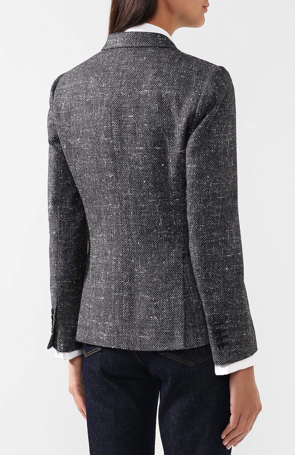 Жакет из смеси шелка и шерсти KITON темно-серого цвета по цене 414500 руб., арт. D46516K02R24, фото 4 Жакет из смеси шелка и шерсти KITON, арт. D46516K02R24, фото 4