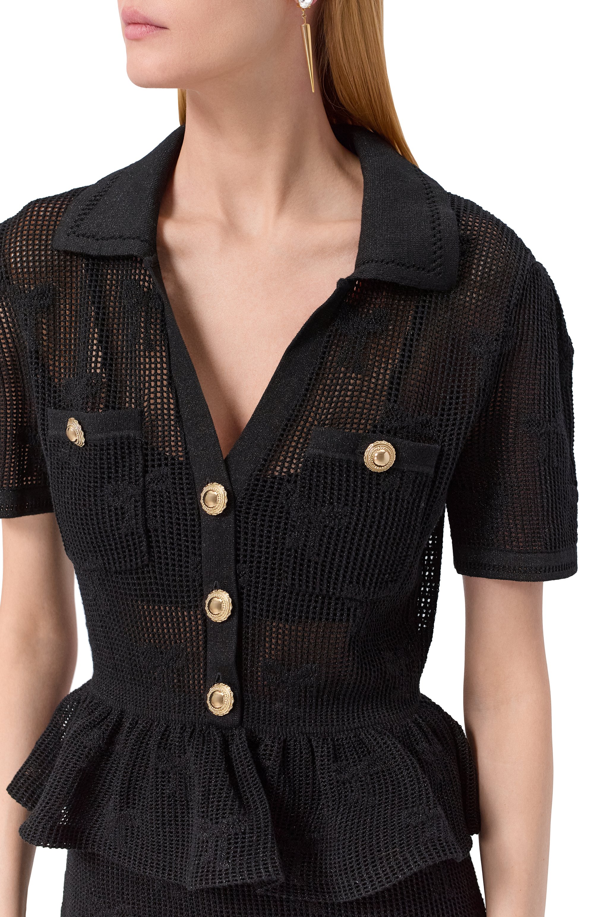 Хлопковое платье SELF-PORTRAIT, арт. PF25-047M-B, фото 5