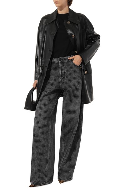 Кожаное пальто GUCCI черного цвета по цене 573120 руб., арт. 624446 XNAEX, фото 2 Кожаное пальто GUCCI, арт. 624446 XNAEX, фото 2