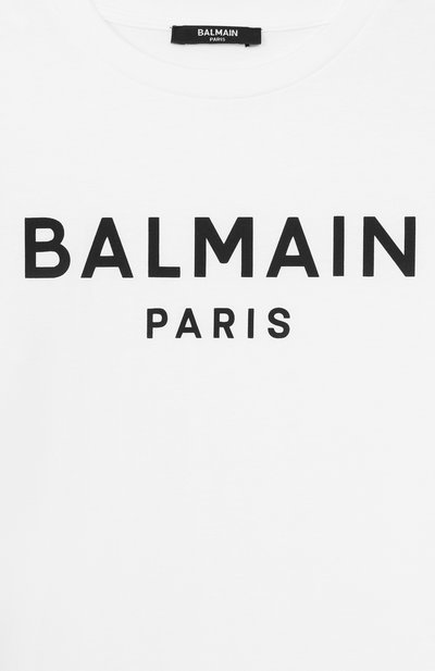 Хлопковая футболка BALMAIN белого цвета по цене 16500 руб., арт. BX8P01, фото 3 Хлопковая футболка BALMAIN, арт. BX8P01, фото 3