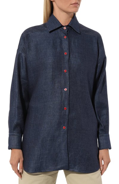 Льняная рубашка KITON, арт. D55435H08442, фото 3