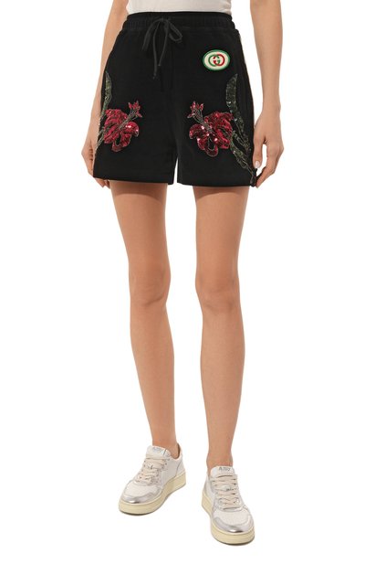 Хлопковые шорты GUCCI черного цвета по цене 216000 руб., арт. 580476 XJBLD, фото 3 Хлопковые шорты GUCCI, арт. 580476 XJBLD, фото 3